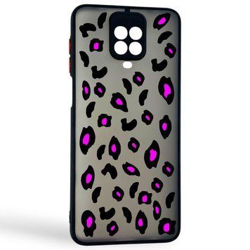 Чохол для телефона Xiaomi Redmi Note 9 Pro с 3D принтом патерн леопард плями із захистом камери чорний 0059362 фото