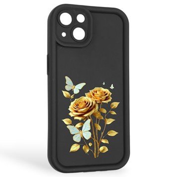 Чохол силіконовий Soft Touch з 3D принтом жіночим для Apple iPhone 13 чорний (Повний захист камери) 0042463 фото