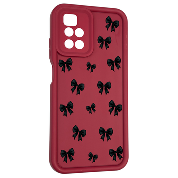Чехол силиконовый Soft Touch с 3D принтом для Xiaomi Redmi 10 бордовый (Полная защита камеры) 0040650 фото