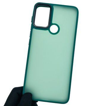 Чехол для Motorola Moto E20 противоударный матовый полупрозрачный с высокими бортами на моторола е20 зелёный 0001408 фото