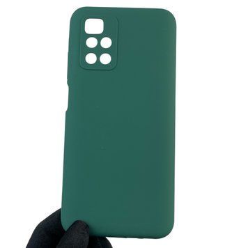 Чехол для Xiaomi Redmi 10 (4G) силиконовый с микрофиброй нескользящий на сяоми редми 10 4г зеленый 0032555 фото