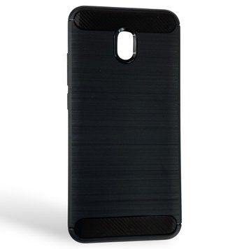 Чехол для телефона Xiaomi Redmi 8a карбоновый противоударный с высокими бортами черный 0052341 фото
