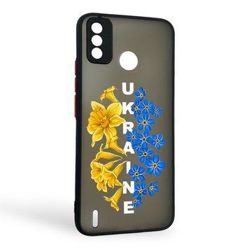 Чохол для телефона Tecno Spark 6 Go (KE5) с 3D принтом патріотичним із захистом камери на техно спарк 6 го чорний 0038040 фото