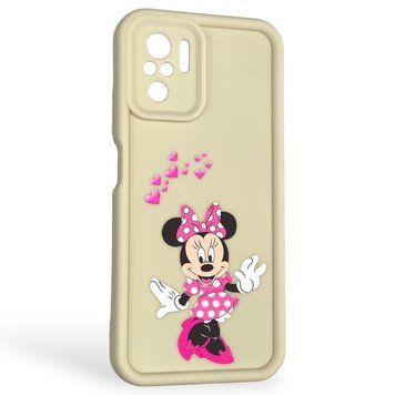 Чехол силиконовый оригинальный Soft Touch с 3D принтом волшебной минни маус для Xiaomi Poco M5s молочный (Полная защита камеры) 0050070 фото