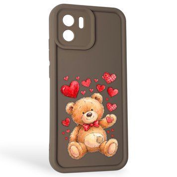 Чехол силиконовый Soft Touch с 3D принтом милый мишка для Xiaomi Redmi A1 коричневый (Полная защита камеры) 0044857 фото