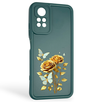 Чехол силиконовый Soft Touch с 3D принтом женским для Xiaomi Redmi Note 12 Pro темно-зеленый (Полная защита камеры) 0043073 фото