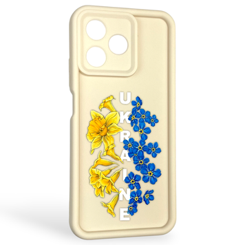 Чехол силиконовый Soft Touch с 3D принтом для Realme C51 молочный (Полная защита камеры) 0041841 фото