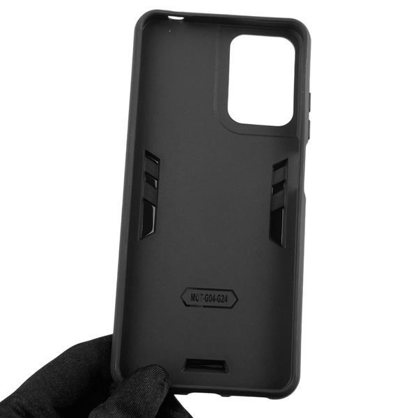 Чехол для телефона Motorola Moto G24 (PB1E0003RS) бронированный с кольцом-держателем на моторола г24 чёрный 0025644 фото