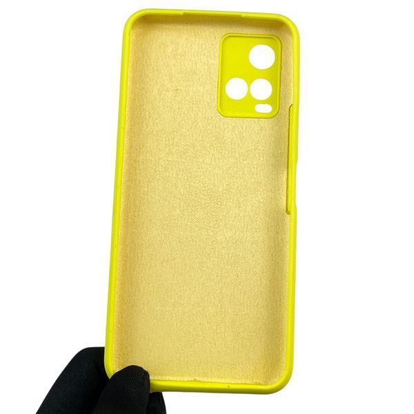 Чехол для Vivo Y21 силиконовый с микрофиброй нескользящий на виво у21 желтый 0032325 фото