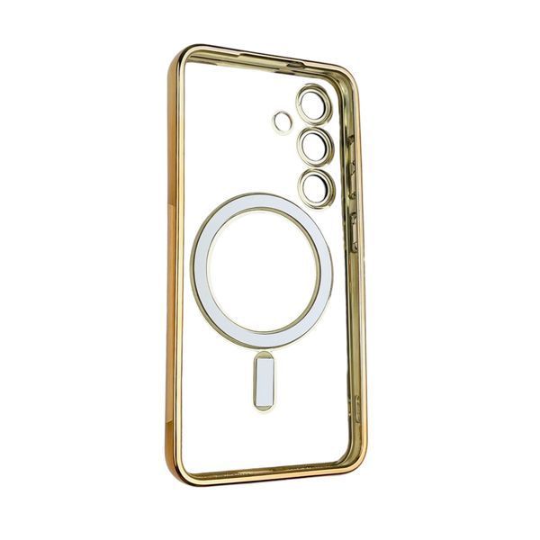 Чехол для Samsung Galaxy S24 (SM-S921B) с линзами на камере с MagSafe на самсунг с24 золотой 0034516 фото