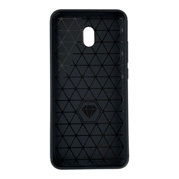 Чехол для телефона Xiaomi Redmi 8a карбоновый противоударный с высокими бортами черный 0052341 фото