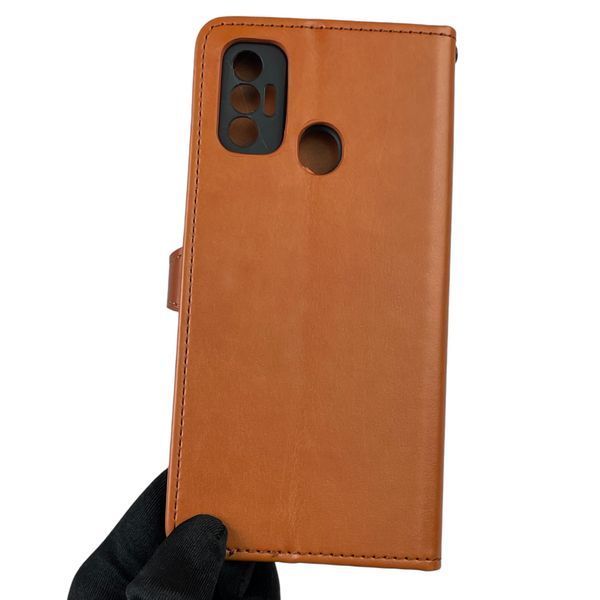 Чехол-книжка для Tecno Spark 7 (KF6n) с магнитной застежкой с подставкой на техно спарк 7 коричневая 0011975 фото