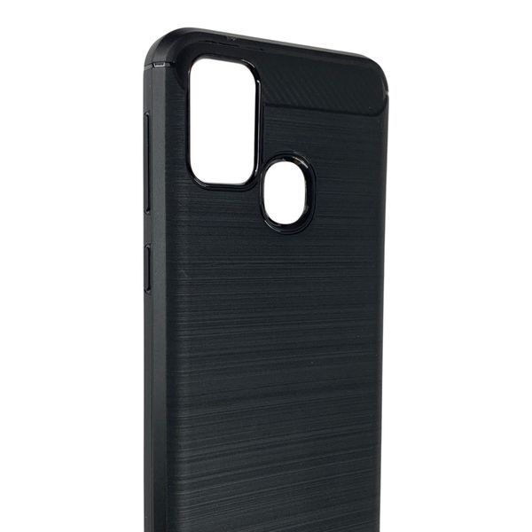 Чехол для телефона Samsung Galaxy M31 (SM-M315F) карбоновый противоударный с высокими бортами черный 0052201 фото