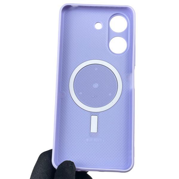 Чохол для Xiaomi Redmi 13C з 3д ефектом з магнітом магсейф блискучий на сяомі редмі 13с бузковий 0012028 фото