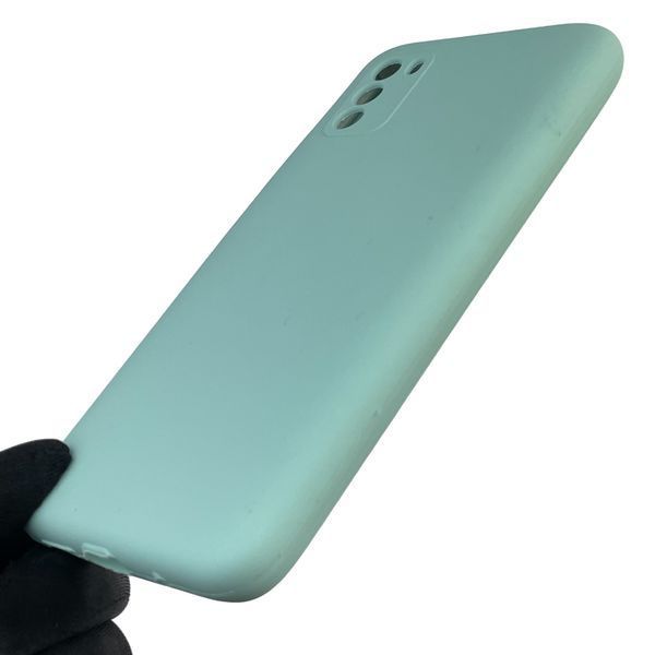 Чехол для Xiaomi Poco M3 силиконовый с микрофиброй нескользящий на сяоми поко м3 бирюзовый 0032478 фото