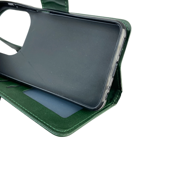 Чехол-книжка для телефона Tecno Spark 20 (KJ5n) кожанная с магнитной застежкой на техно спарк 20 зеленая 0025535 фото