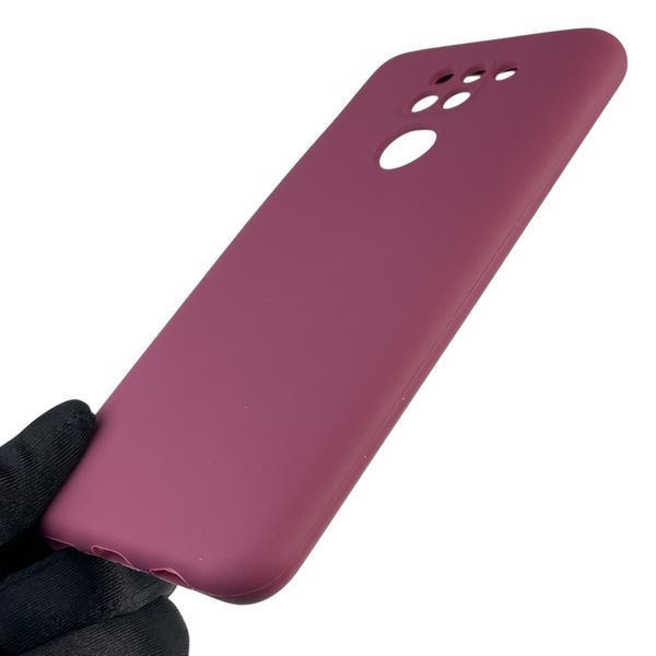 Чохол для Xiaomi Redmi Note 9 силіконовий з мікрофіброю нековзний на сяомі редмі нот 9 бордовий 0032808 фото
