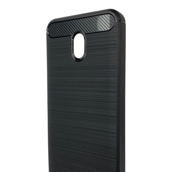 Чехол для телефона Xiaomi Redmi 8a карбоновый противоударный с высокими бортами черный 0052341 фото