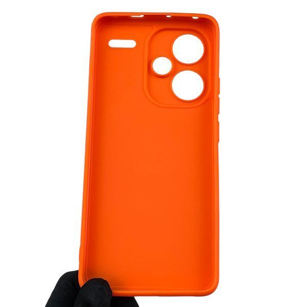 Чохол для Xiaomi Redmi Note 13 Pro Plus з квадратними гранями із захистом камери на сяомі редмі нот 13 про плюс помаранчевий 0012878 фото
