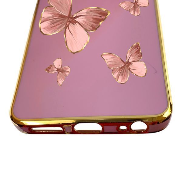 Чохол для TECNO Spark Go 2024 (BG6) з принтом золоті метелики глянцевий із захистом камери із золотою окантовкою 0059491 фото