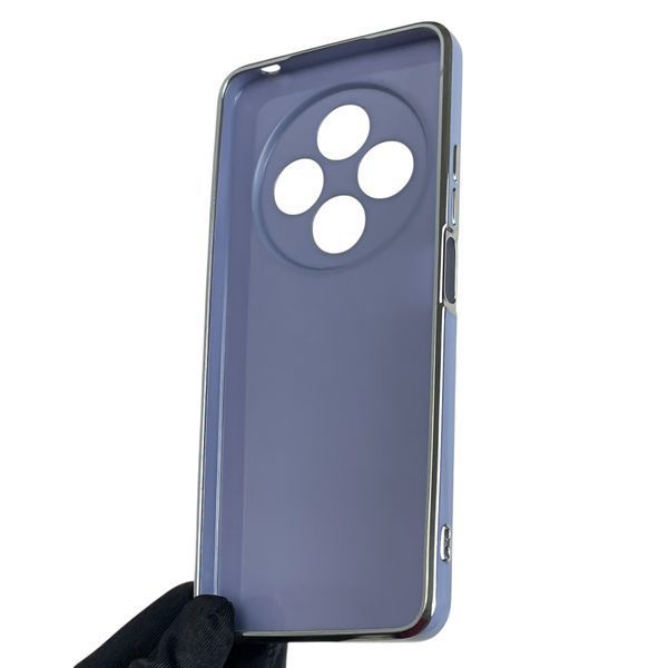 Чехол для Xiaomi Poco C75 с серебряной окантовкой с защитой камеры на сяоми поко с75 синий 0013657 фото