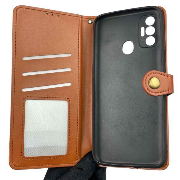 Чехол-книжка для Tecno Spark 7 (KF6n) с магнитной застежкой с подставкой на техно спарк 7 коричневая 0011975 фото