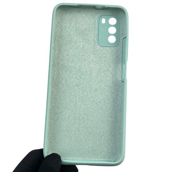 Чехол для Xiaomi Poco M3 силиконовый с микрофиброй нескользящий на сяоми поко м3 бирюзовый 0032478 фото