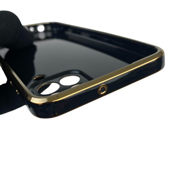Чехол для Samsung Galaxy M33 5G SM-M336B с кольцом MagSafe с золотой окантовкой на самсунг м33 черный gs1 0022439 фото