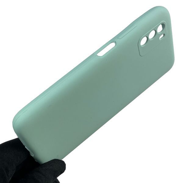 Чехол для Xiaomi Poco M3 силиконовый с микрофиброй нескользящий на сяоми поко м3 бирюзовый 0032478 фото