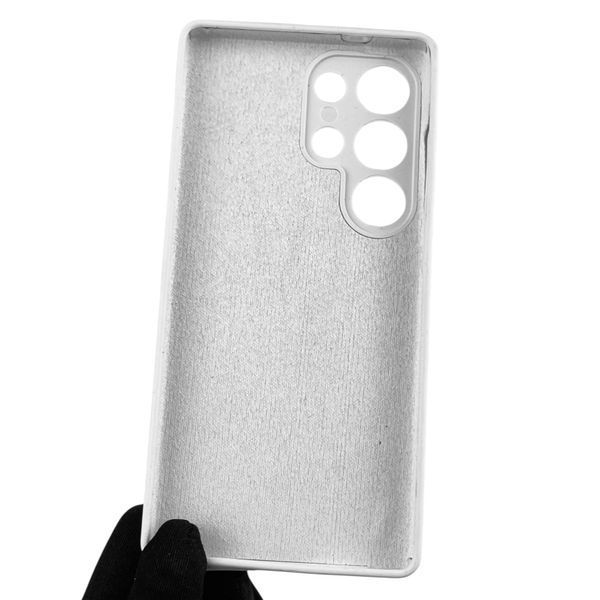 Чехол для Samsung Galaxy S25 Ultra (SM-S938B) силиконовый с микрофиброй на самсунг с25 ультра белый 0032222 фото