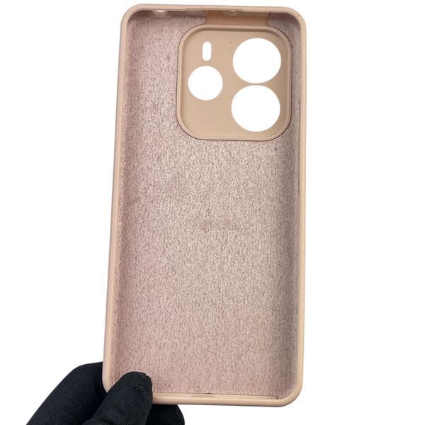 Чохол для Xiaomi Redmi Note 14 5G силіконовий з мікрофіброю нековзний на сяомі редмі нот 14 5г пудровий 0032758 фото