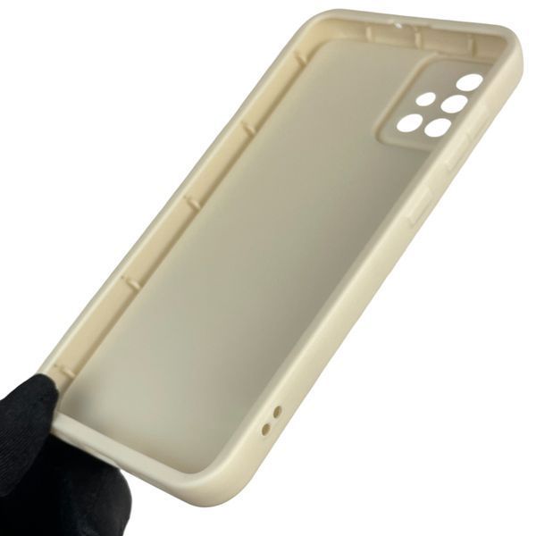 Чехол силиконовый оригинальный Soft Touch с 3D принтом злой котик для Samsung Galaxy A51 (SM-A515F) молочный (Полная защита камеры) 0046511 фото
