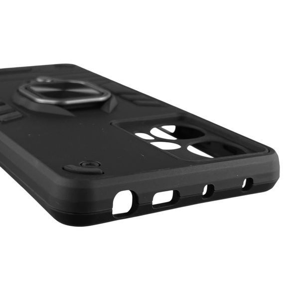 Чехол для телефона Xiaomi Redmi Note 12 Turbo бронированный с кольцом на сяоми редми нот 12 турбо чёрный 0025821 фото