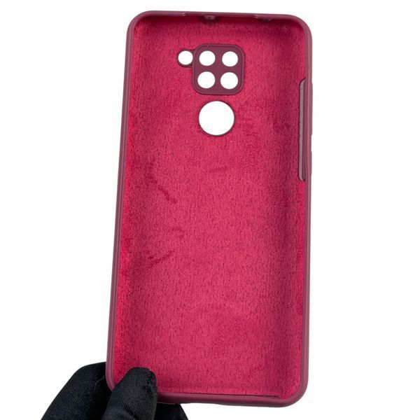 Чохол для Xiaomi Redmi Note 9 силіконовий з мікрофіброю нековзний на сяомі редмі нот 9 бордовий 0032808 фото