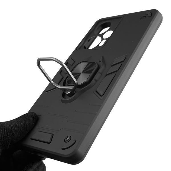Чехол для телефона Xiaomi Redmi Note 12 Turbo бронированный с кольцом на сяоми редми нот 12 турбо чёрный 0025821 фото