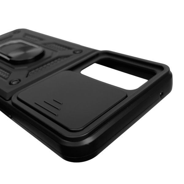 Чехол для OPPO A96 4G бронированный с кольцом со шторкой на камеру на оппо а96 4г чёрный rg1 0001626 фото