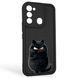Чехол силиконовый оригинальный Soft Touch с 3D принтом злой котик для TECNO Spark Go 2022 (KG5m) черный (Полная защита камеры) 0046562 фото 1