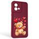 Чохол силіконовий Soft Touch з 3D принтом милий ведмедик для Motorola Moto G84 (PAYM0011RS) бордовий (Повний захист камери) 0044742 фото 1