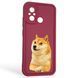 Чехол силиконовый оригинальный Soft Touch с 3D принтом мема сибу для Xiaomi Poco C55 бордовый (Полная защита камеры) 0047748 фото 1