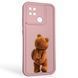 Чехол силиконовый оригинальный Soft Touch с 3D принтом смешного теда мишки для Xiaomi Redmi 10C розовый (Полная защита камеры) 0048834 фото 1