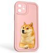 Чохол силіконовий оригінальний Soft Touch з 3D принтом мему сібу для Apple iPhone 12 рожевий (Повний захист камери)