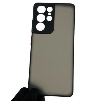 Чохол для Samsung Galaxy S21 Ultra (SM-G998) матовий з високими бортами з захистом камери на самсунг с21 ультра чорний 0012146 фото