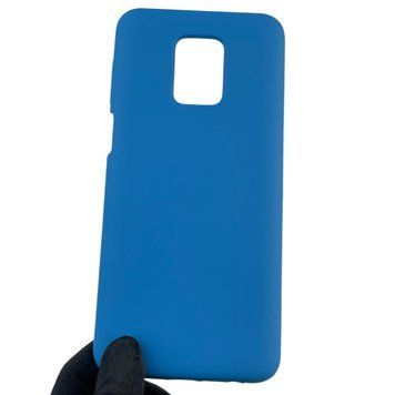 Чехол для Xiaomi Redmi Note 9S силиконовый с микрофиброй нескользящий на сяоми редми нот 9с синий 0032823 фото