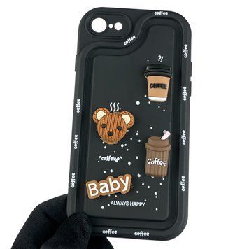 Чохол для Apple iPhone 8 з 3д малюнком дитячий жіночий об'ємний на айфон 8 чорний 0013525 фото