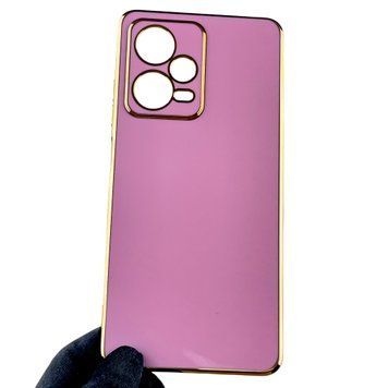 Чехол для Xiaomi Redmi Note 12 Pro 5G женский с золотой окантовкой на сяоми редми нот 12 про 5г черничный 0012193 фото