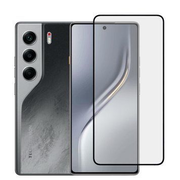 Защитное стекло для телефона Tecno Camom 40 (CM5) противоударное на весь экран прозрачное с черной рамкой 0053818 фото