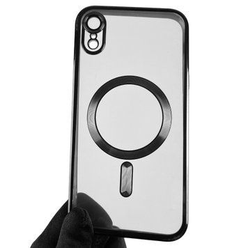 Чехол для Apple Iphone XR с линзами для камеры с магнитом магсейф на айфон хр чёрный 0002813 фото