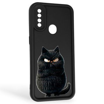 Чехол силиконовый Soft Touch с 3D принтом злой котик для Oppo A31 черный (Полная защита камеры) 0047186 фото
