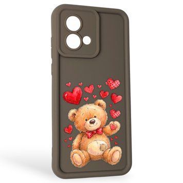Чехол силиконовый Soft Touch с 3D принтом милый мишка для Motorola Moto G84 (PAYM0011RS) коричневый (Полная защита камеры) 0044743 фото