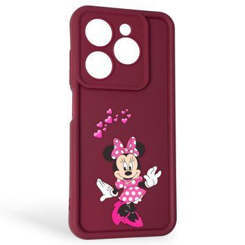 Чохол силіконовий Soft Touch з 3D принтом чарівна мінні маус для TECNO Spark Go 2024 (BG6) бордовий (Повний захист камери) 0050329 фото